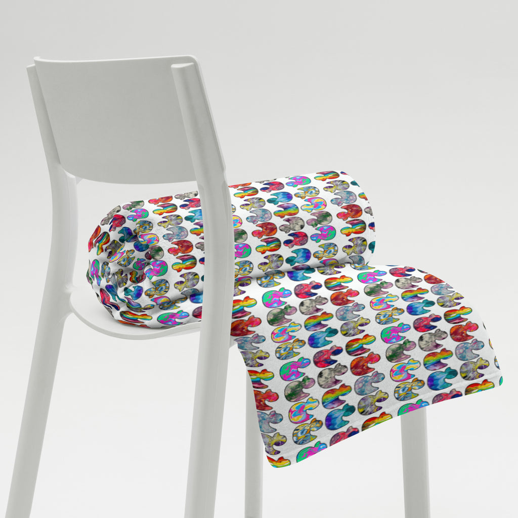 Abstract Rainbow Ducks Throw Blanket