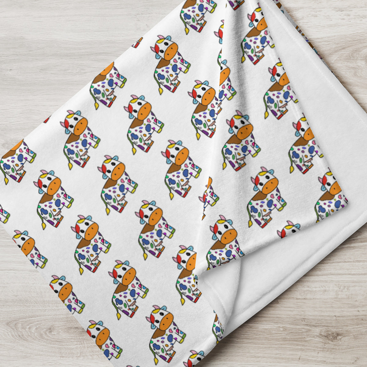 Rainbow Cow Throw Blanket