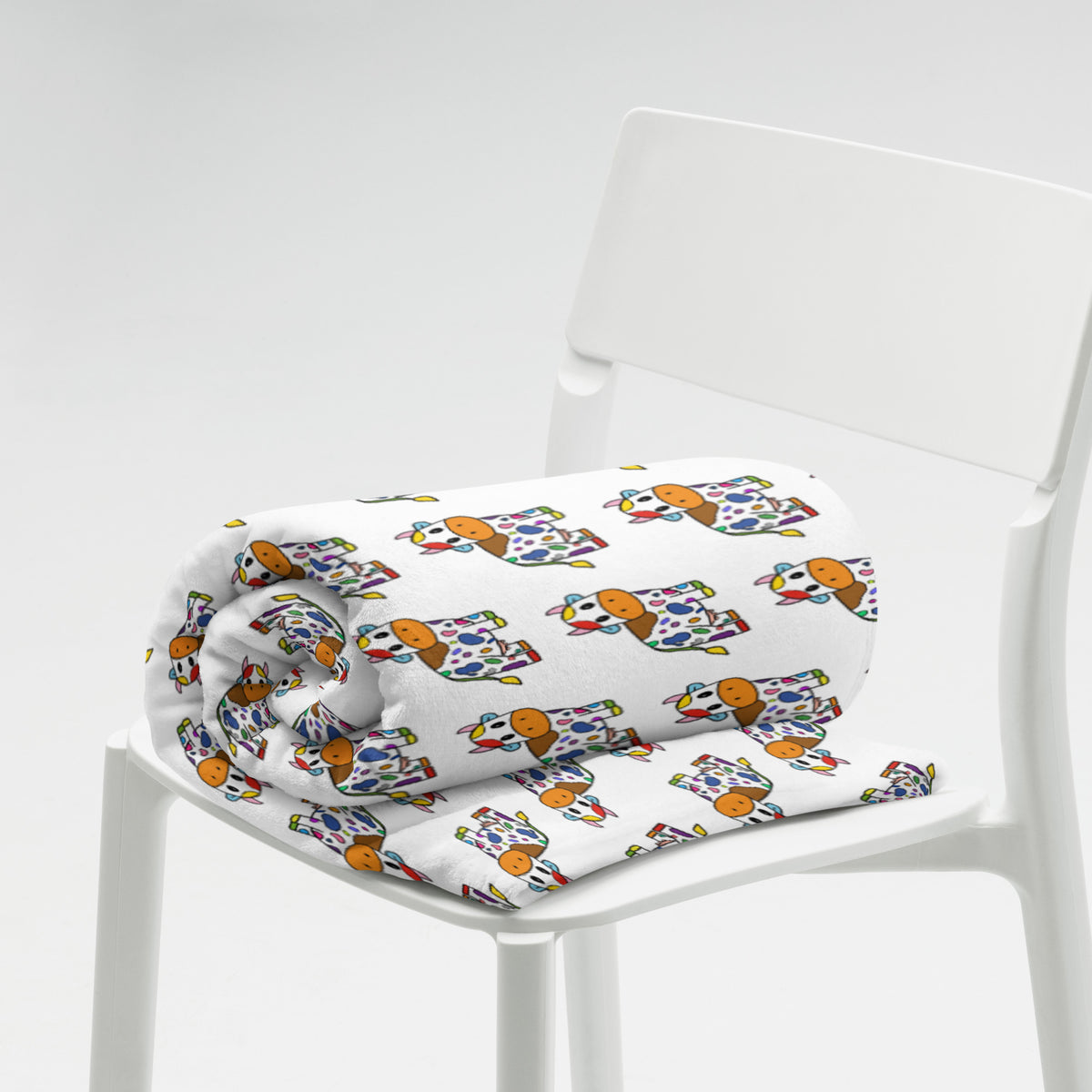 Rainbow Cow Throw Blanket
