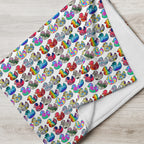 Abstract Rainbow Ducks Throw Blanket