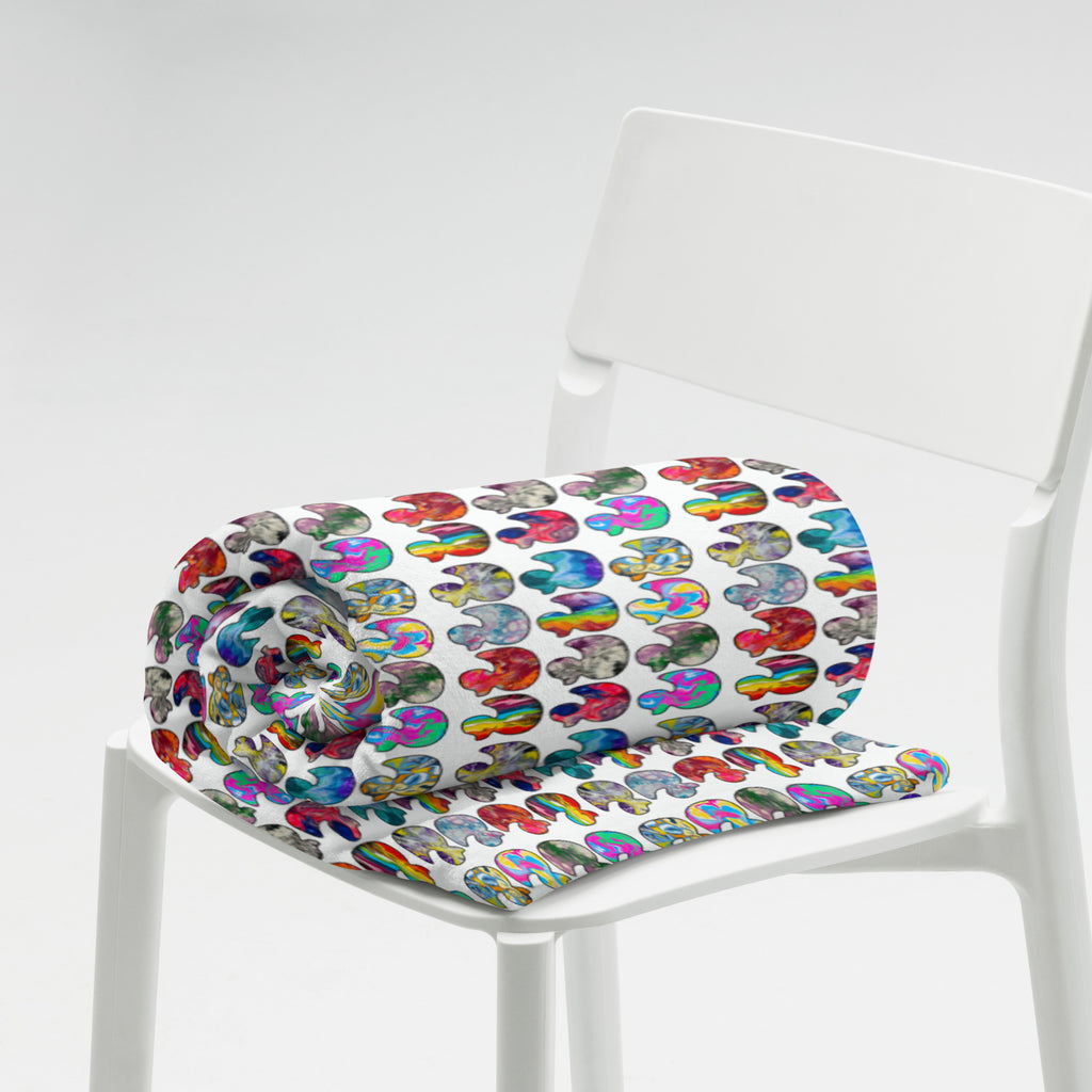 Abstract Rainbow Ducks Throw Blanket